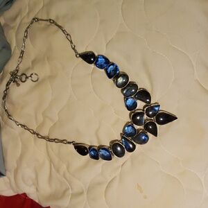 925 silver Labordorite and Tanzanite necklace